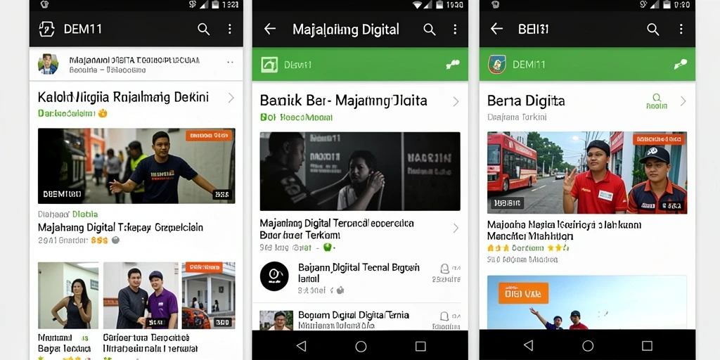 Screenshot antarmuka pengguna Majalah Digital DEMI11 yang menarik.