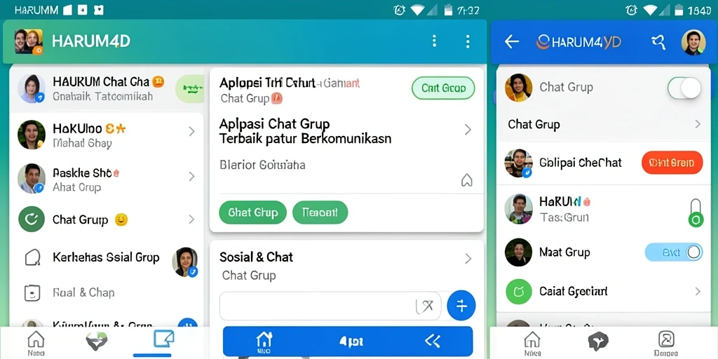 Tampilan antarmuka aplikasi Chat Grup HARUM4D yang menarik.