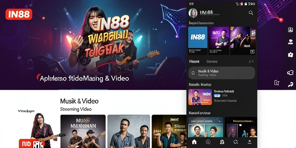Antarmuka aplikasi IN88 yang menarik untuk Streaming Video.