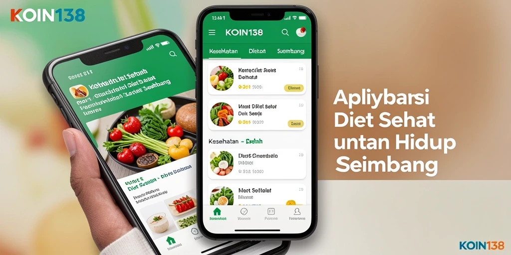 Tampilan antarmuka pengguna KOIN138 yang intuitif dan menarik untuk Diet Sehat.