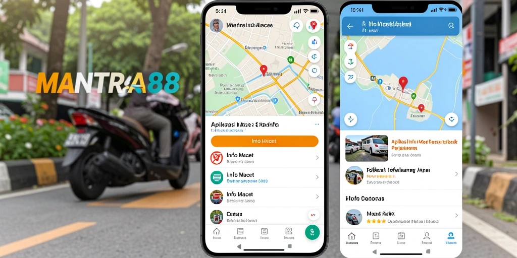 Tampilan antarmuka aplikasi MANTRA88 yang menampilkan informasi kemacetan.