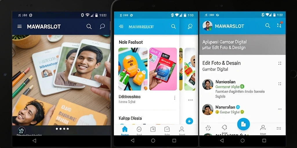 Antarmuka intuitif MAWARSLOT untuk edit foto dan desain grafis.