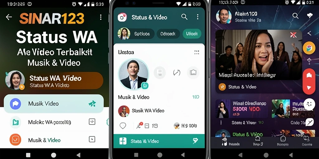 Antarmuka akses mudah aplikasi Status WA Video SINAR123.
