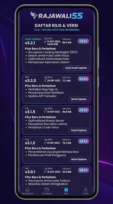 Riwayat Versi Aplikasi rajawali55 untuk Android